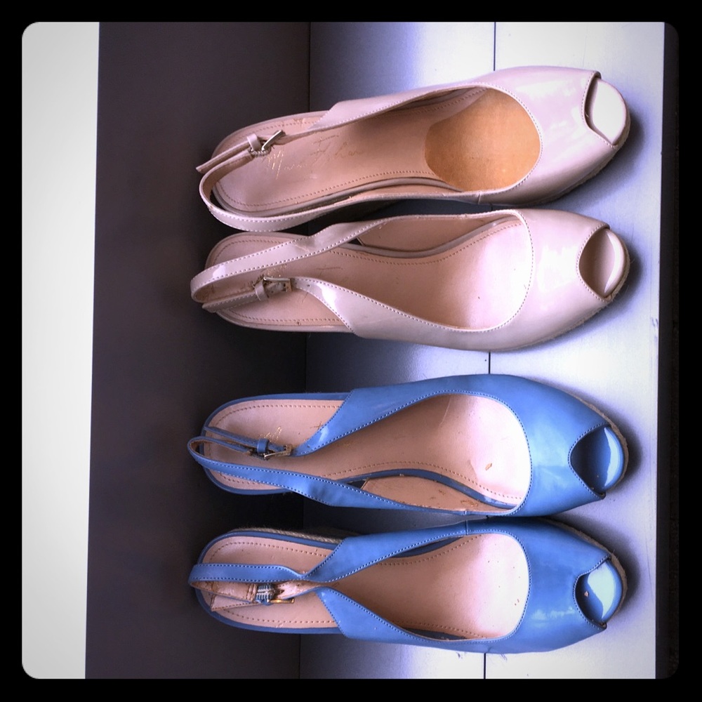 Wedge heel patent leather scandals